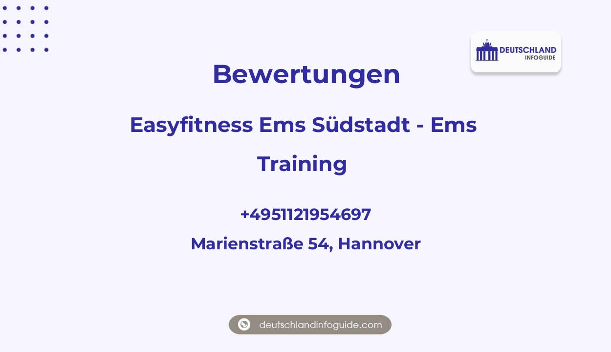 Bewertungen zu Easyfitness Ems Südstadt - Ems Training, Marienstraße 54, Hannover